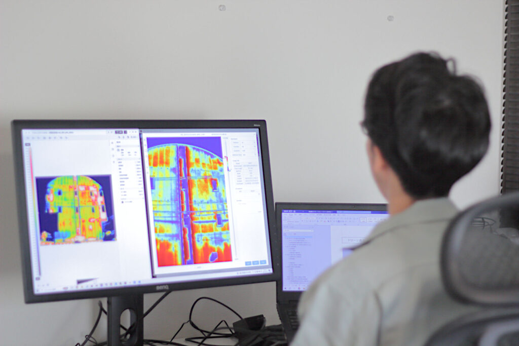 赤外線画像の解析作業