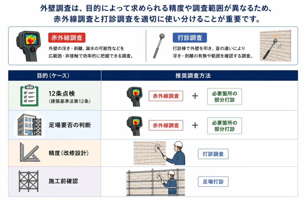 外壁調査の目的別図解