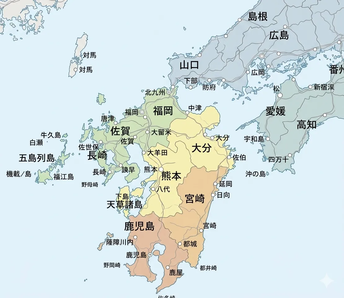 九州の地図